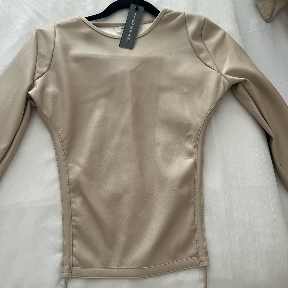 Maniere de voir vegan leather backless top